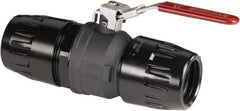 Transair - 7/8" ID, 25mm OD, Lockable Ball Valve - Brass, 232 psi Working Pressure - Exact Tooling