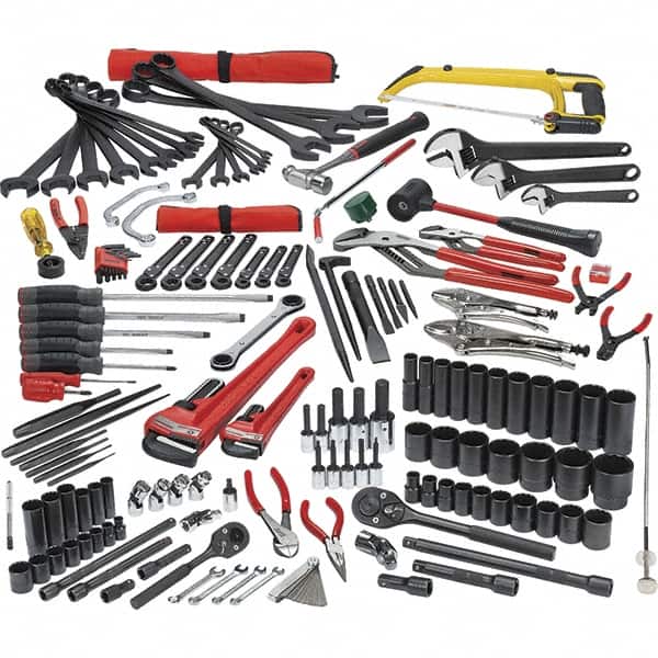 Proto - 172 Piece 1/4, 3/8 & 1/2" Drive Mechanic's Tool Set - Comes in Roller Cabinet - Exact Tooling