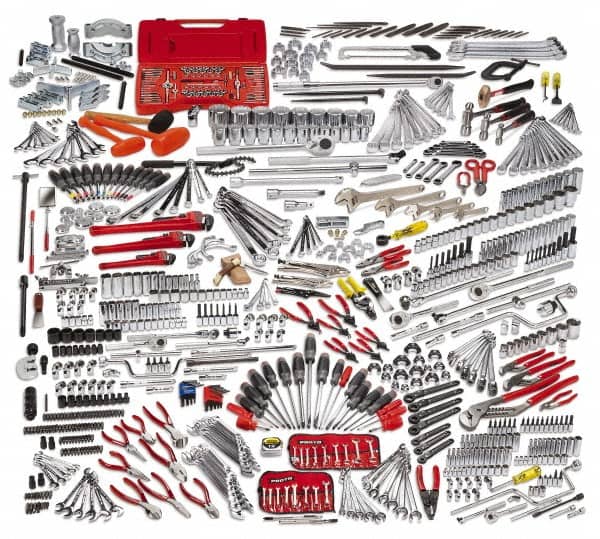 Proto - 833 Piece 1/4, 3/8, 1/2 & 3/4" Drive Master Tool Set - Comes in Workstation - Exact Tooling