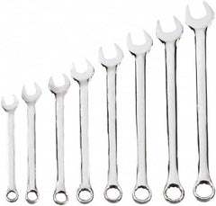 Blackhawk by Proto - 8 Piece, 1/4" to 11/16", 6, 12 Point Combination Wrench Set - Inch Measurement Standard, Chrome Finish, Comes in Case - Exact Tooling