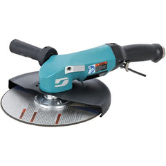 Dynabrade - 9" Wheel Diam, 6,500 RPM, Pneumatic Angle & Disc Grinder - 5/8-11 Spindle, 115 CFM, Adjustable Exhaust - Exact Tooling