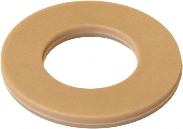 Made in USA - 1" Screw, Grade PEEK 450 GL30 Plastic High-Temperature Flat Washer - 1.062" ID x 2-1/2" OD, 0.13" Thick, Plain Finish - Exact Tooling
