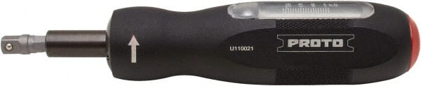 Proto - 1 Piece, 4 to 22 In/Lb, Torque Limiting Screwdriver - 5-3/4" OAL, 1/4" Drive - Exact Tooling