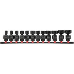 Blackhawk by Proto - 12 Piece 3/8" Drive Impact Socket Set - 6 Points, 5/16" to 1" Range, Inch Measurement Standard - Exact Tooling