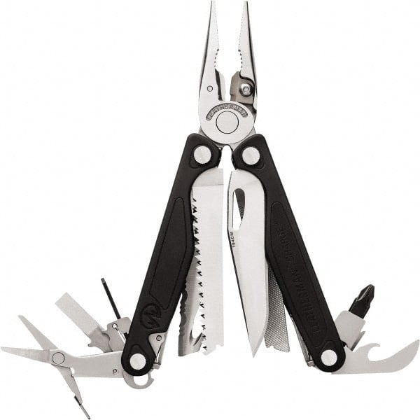 Leatherman - 1 Piece, Multi-Tool Set with 18 Functions - Silver & Black, 6" OAL, 4" Closed Length - Exact Tooling