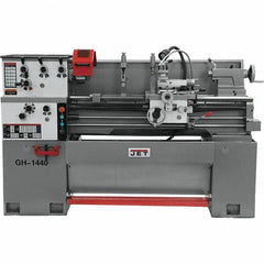 Jet - 14" Swing, 40" Between Centers, 230 Volt, Triple Phase Bench Lathe - 5MT Taper, 3 hp, 40 to 1,800 RPM, 1-1/2" Bore Diam, 46" Deep x 28" High x 74-5/8" Long - Exact Tooling