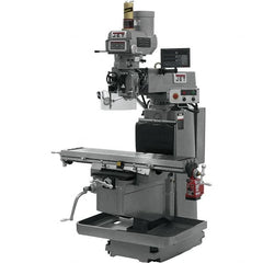 Jet - 54" Table Width x 12" Table Length, Variable Speed Pulley Control, 3 Phase Knee Milling Machine - NST40 Spindle Taper, 5 hp - Exact Tooling