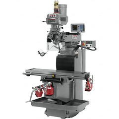 Jet - 54" Table Width x 12" Table Length, Variable Speed Pulley Control, 3 Phase Knee Milling Machine - R8 Spindle Taper, 5 hp - Exact Tooling