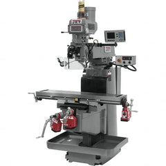 Jet - 54" Table Width x 12" Table Length, Variable Speed Pulley Control, 3 Phase Knee Milling Machine - NST40 Spindle Taper, 5 hp - Exact Tooling