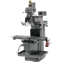 Jet - 54" Table Width x 12" Table Length, Variable Speed Pulley Control, 3 Phase Knee Milling Machine - NST40 Spindle Taper, 5 hp - Exact Tooling