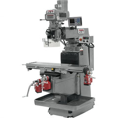 Jet - 54" Table Width x 12" Table Length, Electronic Variable Speed Control, 3 Phase Knee Milling Machine - NST40 Spindle Taper, 5 hp - Exact Tooling