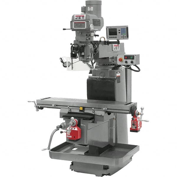 Jet - 54" Table Width x 12" Table Length, Electronic Variable Speed Control, 3 Phase Knee Milling Machine - NT40 Spindle Taper, 5 hp - Exact Tooling