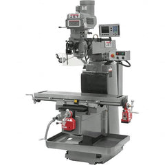 Jet - 54" Table Width x 12" Table Length, Electronic Variable Speed Control, 3 Phase Knee Milling Machine - NT40 Spindle Taper, 5 hp - Exact Tooling
