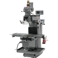 Jet - 54" Table Width x 12" Table Length, Electronic Variable Speed Control, 3 Phase Knee Milling Machine - NST40 Spindle Taper, 5 hp - Exact Tooling