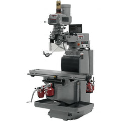 Jet - 54" Table Width x 12" Table Length, Electronic Variable Speed Control, 3 Phase Knee Milling Machine - R8 Spindle Taper, 5 hp - Exact Tooling