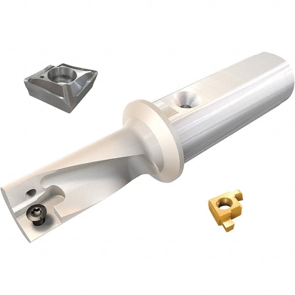 Iscar - 1.26" Max Diam, 2.25xD, 2.84" Max Drill Depth, 1-1/2" Shank Diam, 6.3" OAL, Replaceable Tip Drill - XCMT-MF, XCMT-MG Insert, DRG-MF Toolholder, Series DRG-MF - Exact Tooling