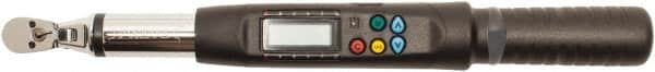 Proto - 1/4" Drive Electronic Torque Wrench - 1 Ft/Lb to 22 Ft/Lb Torque, 0.1 Ft/Lb Graduation, Flex-Head Ratcheting with Reverse Lever - Exact Tooling