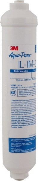 3M Aqua-Pure - 2-1/8" OD, 5µ, Polypropylene Inline Cartridge Filter - 10-5/16" Long, Reduces Sediments, Tastes, Odors & Chlorine - Exact Tooling