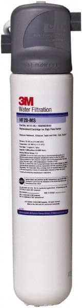 3M - 4-1/2" OD, 15-1/2" Cartridge Length, 0.5 Micron Rating Cartridge Filter Assembly - 3/8" Pipe Size, Reduces Taste, Odor, Chlorine, Particulate & Cyst - Exact Tooling