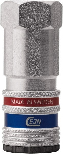 CEJN - 1/2 Female NPT ARO Pneumatic Hose Safety Coupler - Steel/Brass, 1/4" Body Diam - Exact Tooling