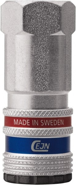 CEJN - 1/4 Female NPT ARO Pneumatic Hose Safety Coupler - Steel/Brass, 1/4" Body Diam - Exact Tooling