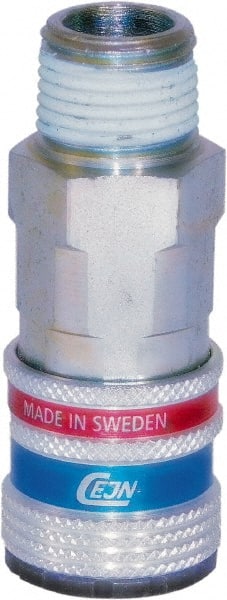 CEJN - 1/2 Male NPT ARO Pneumatic Hose Safety Coupler - Steel/Brass, 1/4" Body Diam - Exact Tooling