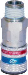 CEJN - 1/2 Male NPT ARO Pneumatic Hose Safety Coupler - Steel/Brass, 1/4" Body Diam - Exact Tooling