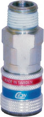 CEJN - 3/8 Male NPT ARO Pneumatic Hose Safety Coupler - Steel/Brass, 1/4" Body Diam - Exact Tooling