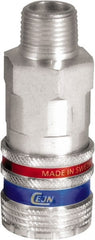 CEJN - 3/8 Male NPT Industrial Pneumatic Hose Safety Coupler - Steel/Brass, 3/8" Body Diam - Exact Tooling