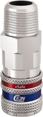 CEJN - 3/8 Male NPT European High Flow Pneumatic Hose Safety Coupler - Steel/Brass, 3/8" Body Diam - Exact Tooling