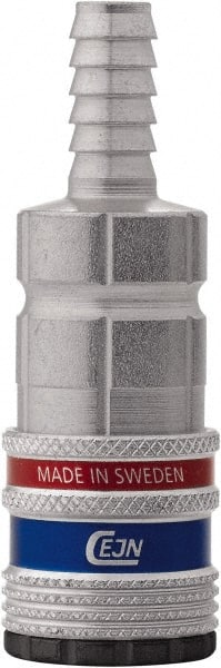 CEJN - Hose Barb ARO Pneumatic Hose Safety Coupler - Steel Zinc Plated, 1/4" Body Diam, 3/8" Hose ID - Exact Tooling