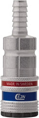 CEJN - Hose Barb ARO Pneumatic Hose Safety Coupler - Steel Zinc Plated, 1/4" Body Diam, 3/8" Hose ID - Exact Tooling