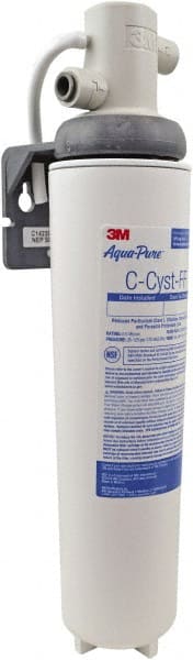 3M Aqua-Pure - 3-3/16" OD, 15-5/32" Cartridge Length, 0.5 Micron Rating Cartridge Filter Assembly - 3/8" Pipe Size, Reduces Particulate, Chlorine Odor, Parasitic Protozoan Cysts & Sediment - Exact Tooling
