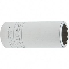 Proto - 3/8" Drive, Intermediate Hand Socket - 12 Points, 1-25/32" OAL, Steel, Full Polish Finish - Exact Tooling