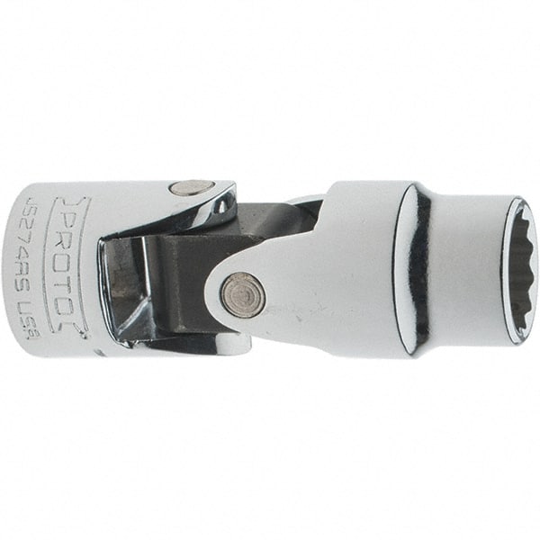 Proto - 7/16", 3/8" Drive, Intermediate Hand Socket - 12 Points, 2-1/8" OAL, Steel, Full Polish Finish - Exact Tooling