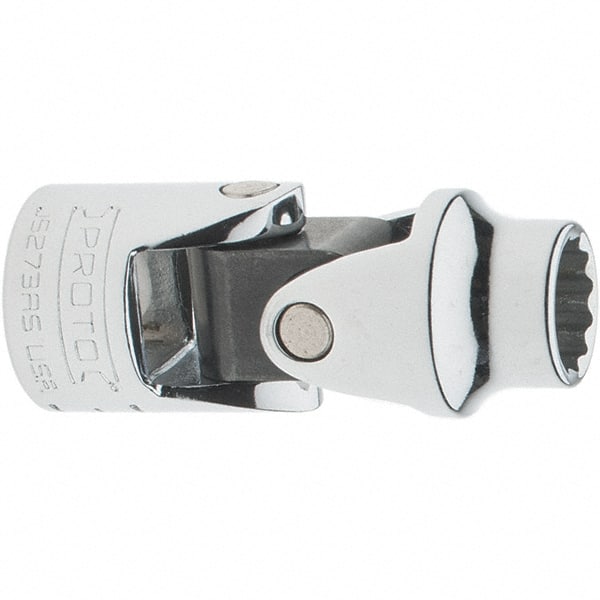 Proto - 3/8", 3/8" Drive, Intermediate Hand Socket - 12 Points, 2" OAL, Steel, Full Polish Finish - Exact Tooling