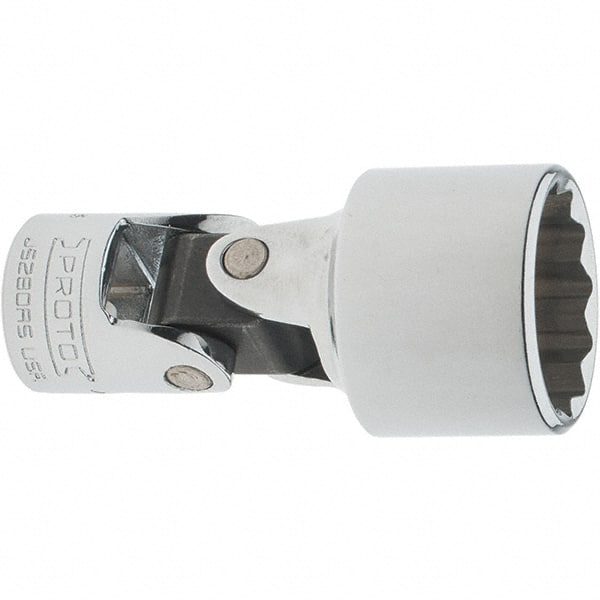 Proto - 13/16", 3/8" Drive, Intermediate Hand Socket - 12 Points, 2-1/4" OAL, Steel, Full Polish Finish - Exact Tooling