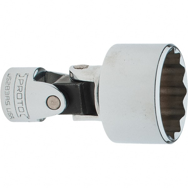 Proto - 1", 3/8" Drive, Intermediate Hand Socket - 12 Points, 2-1/4" OAL, Steel, Full Polish Finish - Exact Tooling
