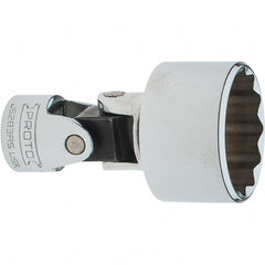 Proto - 1", 3/8" Drive, Intermediate Hand Socket - 12 Points, 2-1/4" OAL, Steel, Full Polish Finish - Exact Tooling