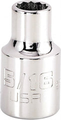 Proto - 5/16", 3/8" Drive, Intermediate Hand Socket - 12 Points, 1-15/64" OAL, Steel, Full Polish Finish - Exact Tooling