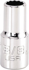 Proto - 3/8", 3/8" Drive, Intermediate Hand Socket - 12 Points, 1-15/64" OAL, Steel, Full Polish Finish - Exact Tooling