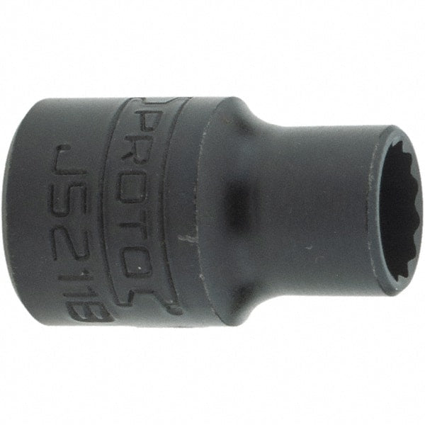Proto - 11/32", 3/8" Drive, Intermediate Hand Socket - 12 Points, 1-7/64" OAL, Steel, Black Finish - Exact Tooling