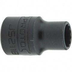 Proto - 11/32", 3/8" Drive, Intermediate Hand Socket - 12 Points, 1-7/64" OAL, Steel, Black Finish - Exact Tooling