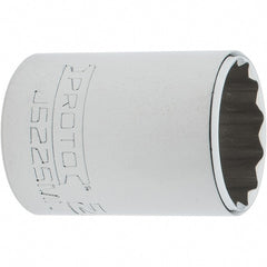 Proto - 3/8" Drive, Intermediate Hand Socket - 12 Points, 1-25/32" OAL, Steel, Full Polish Finish - Exact Tooling