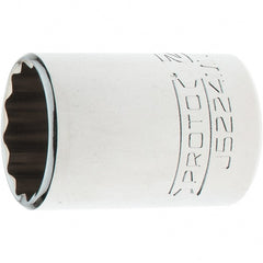 Proto - 3/8" Drive, Intermediate Hand Socket - 12 Points, 1-25/32" OAL, Steel, Full Polish Finish - Exact Tooling