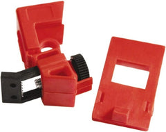 NMC - Polypropylene Single-Pole Circuit Breaker Lockout - 277 Volt, 2" Lockout Length, 1-3/8" Lockout Thickness, 7/8" Lockout Width, 1 Padlock, 1 Circuit, English - Exact Tooling