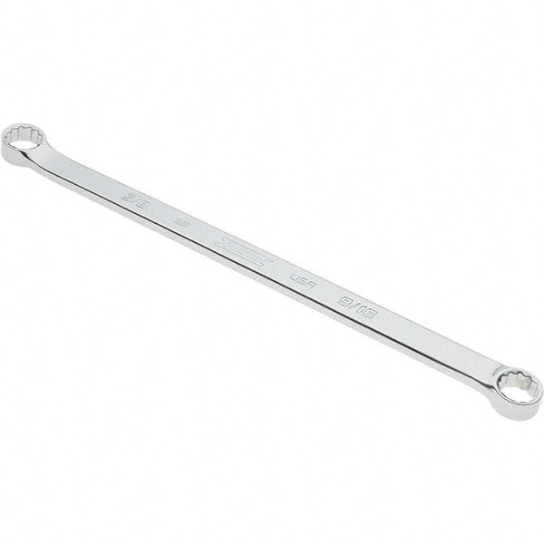 Proto - 9/16" x 5/8" 12 Point Box Wrench - Double End, 53/64" Head Diam x 13/32" Head Thickness, 12-31/64" OAL, Steel, Polished Finish, 15° Offset - Exact Tooling