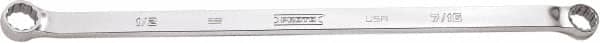 Proto - 7/16" x 1/2" 12 Point Box Wrench - Double End, 21/32" Head Diam x 23/64" Head Thickness, 10-45/64" OAL, Steel, Polished Finish, 15° Offset - Exact Tooling