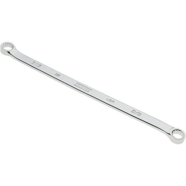 Proto - 3/8" x 7/16" 12 Point Box Wrench - Double End, 37/64" Head Diam x 21/64" Head Thickness, 9-27/32" OAL, Steel, Polished Finish, 15° Offset - Exact Tooling