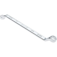 Proto - 3/8" x 7/16" 12 Point Box Wrench - Double End, 19/32" Head Diam x 41/64" Head Thickness, 7-1/2" OAL, Steel, Polished Finish, 15° Offset - Exact Tooling